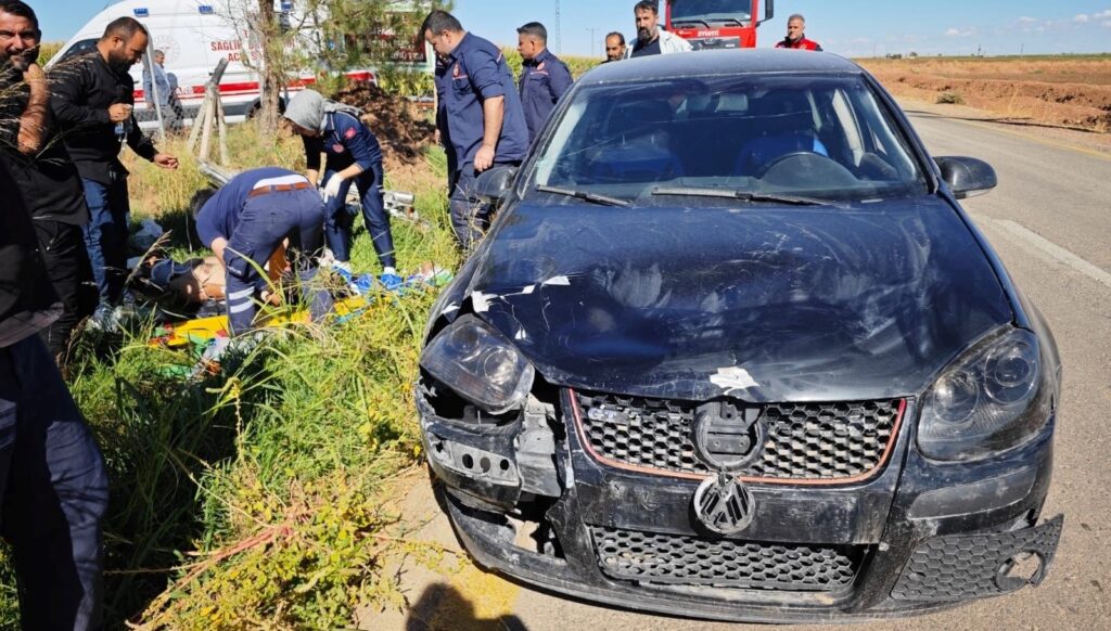 mardinde otomobil ile motosikletin carpistigi kazada 1 kisi yaralandi 7iI8T7Kl.jpg