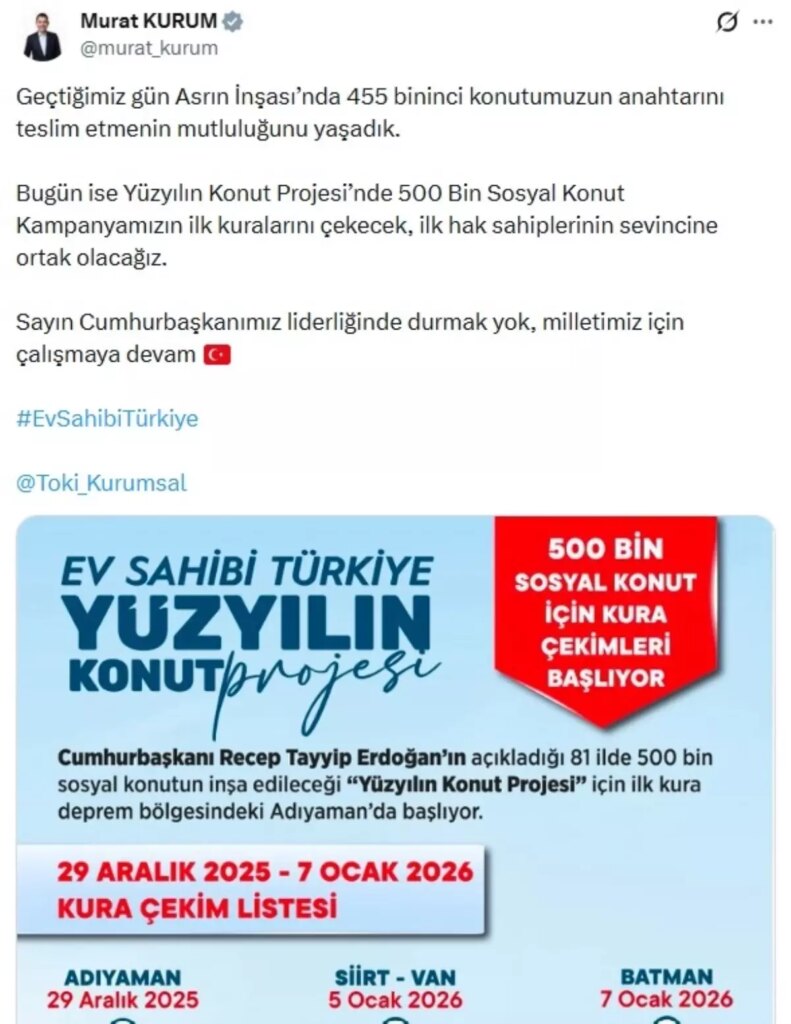 Yüzyılın Konut Projesi Başlıyor